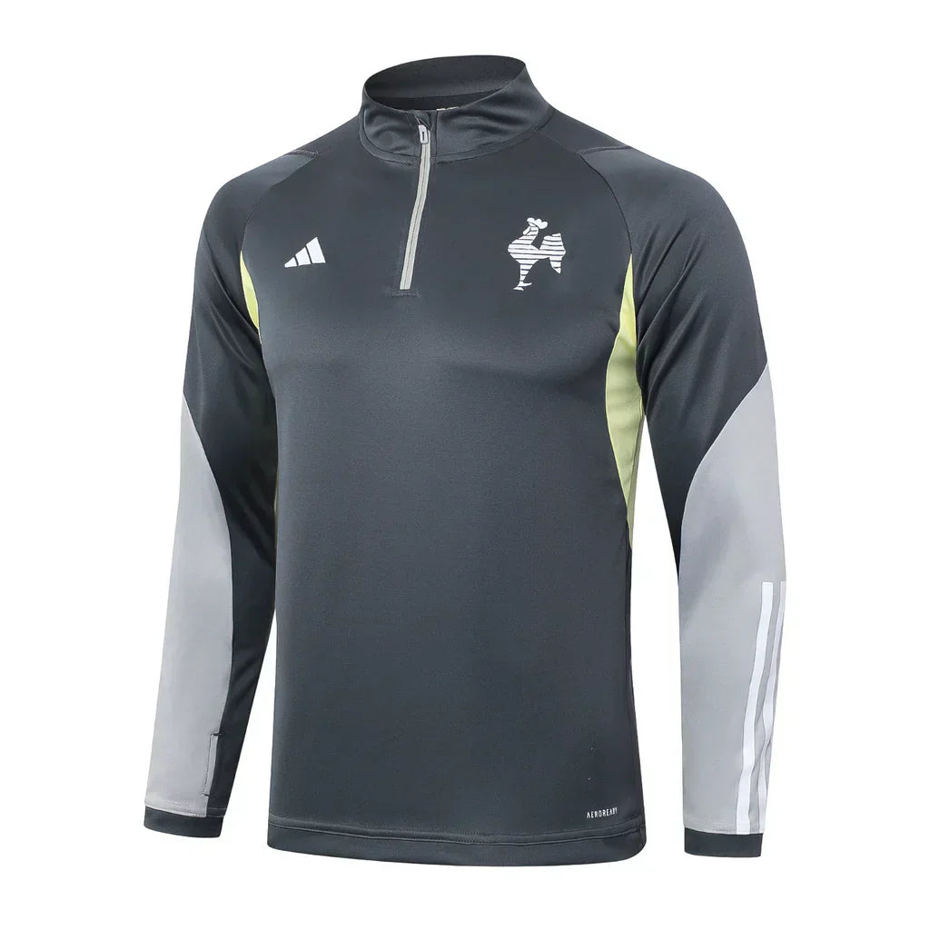 Conjunto Atlético MG Zíper Curto Treino Cinza Escuro 2024/25