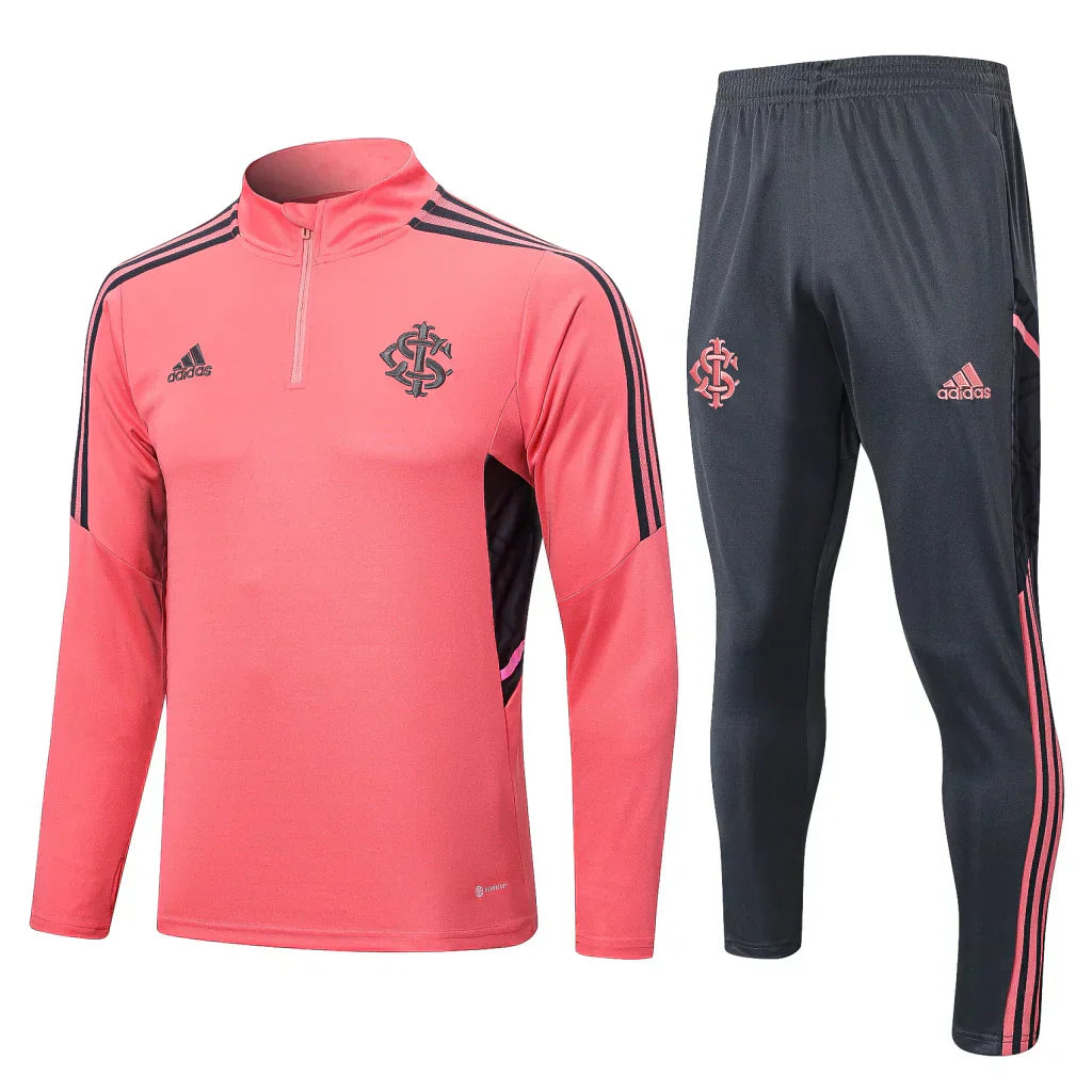 Conjunto Internacional Zíper Curto 2022/23 - Rosa e Cinza
