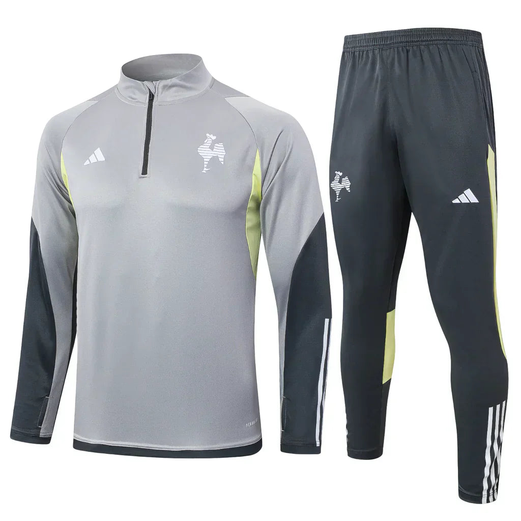 Conjunto Atlético MG Zíper Curto Treino Cinza Claro