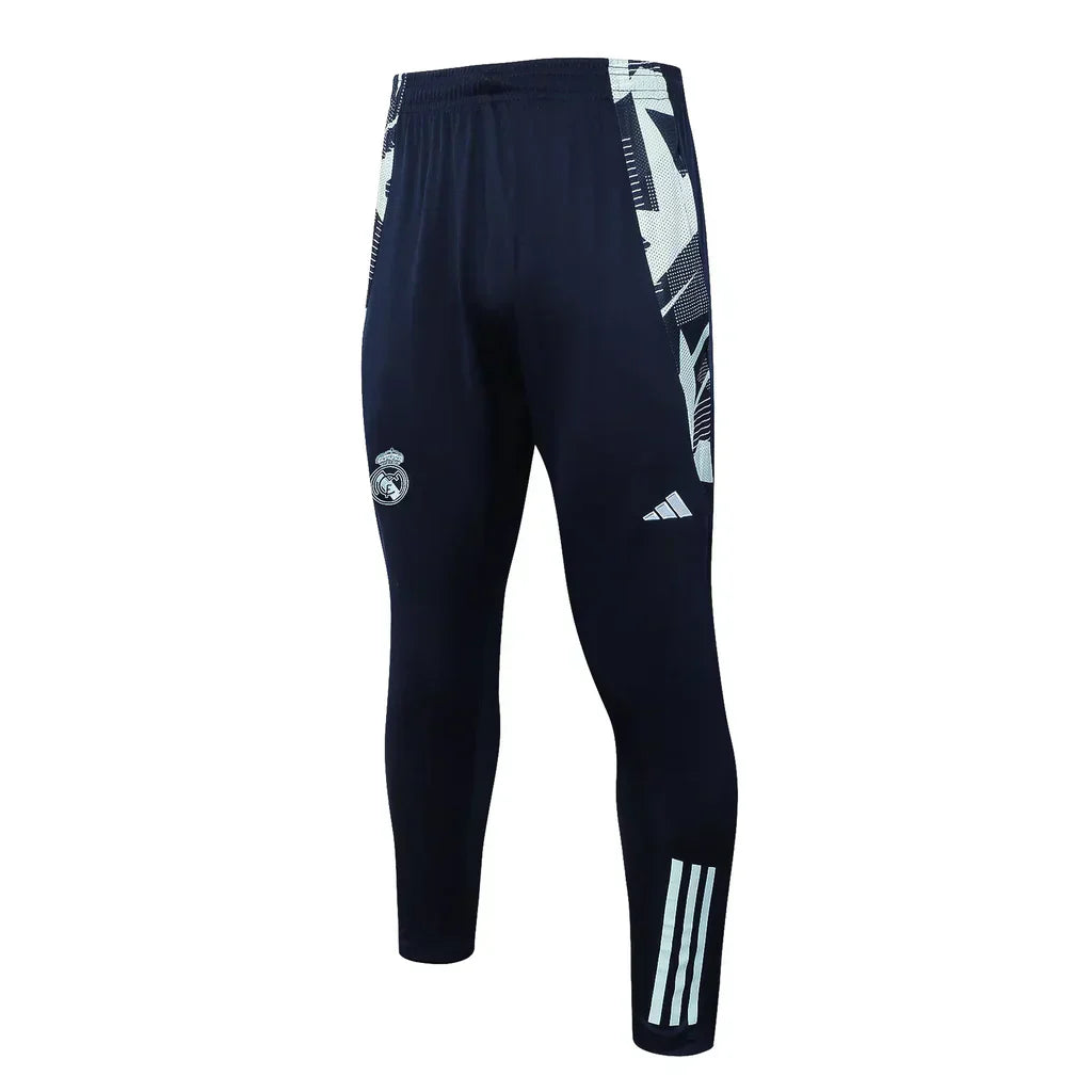 Conjunto Real Madrid Zíper Curto Treino Azul Turquesa 2024/25