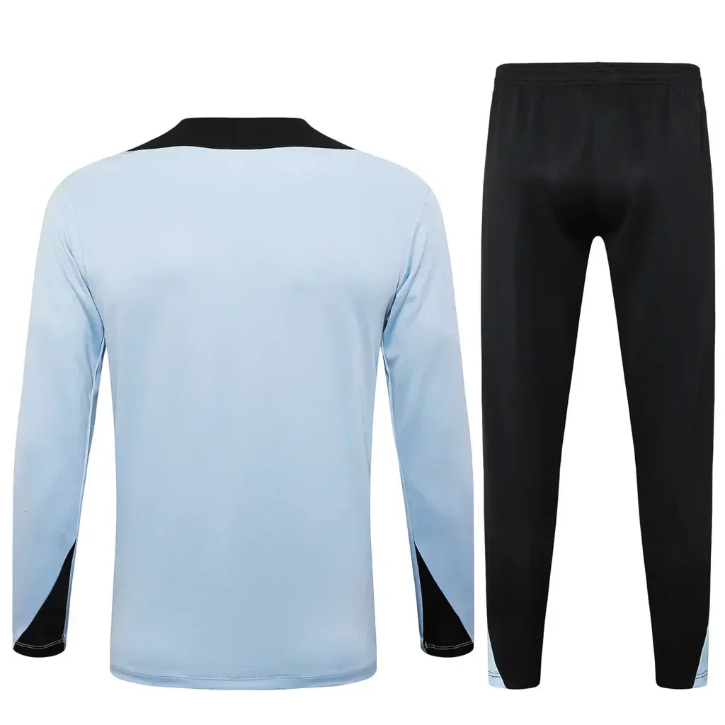 Conjunto Barcelona Zíper Curto Treino Azul Bebê 2024/25
